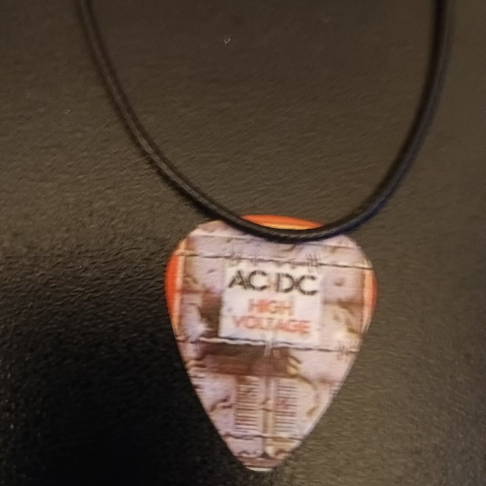 AC /DC HIGH VOLTAGE GUITAR PICK NECKLACE